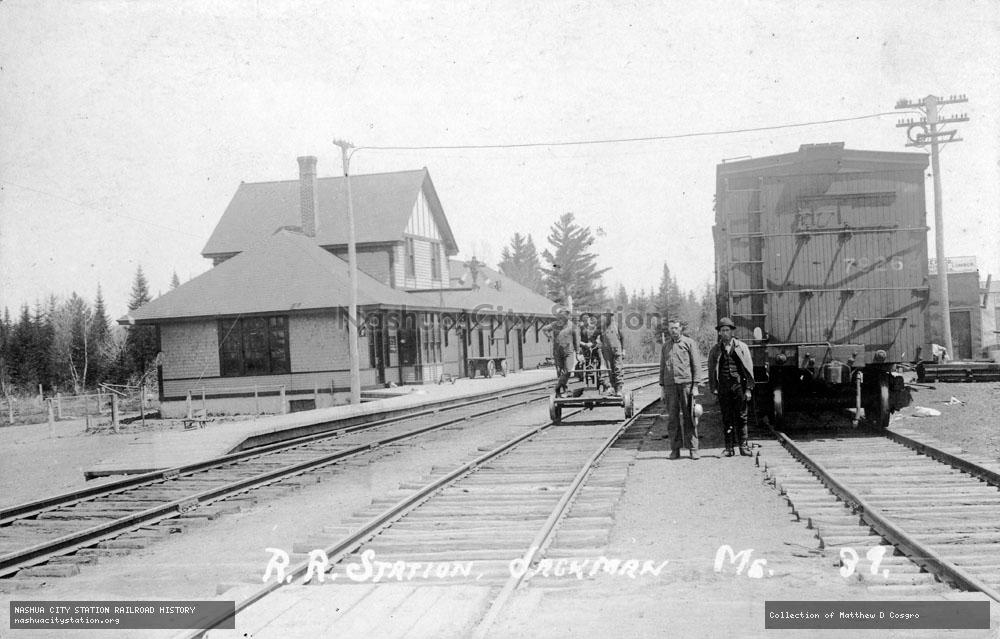 Postcard: Railroad Station Jackman, Maine